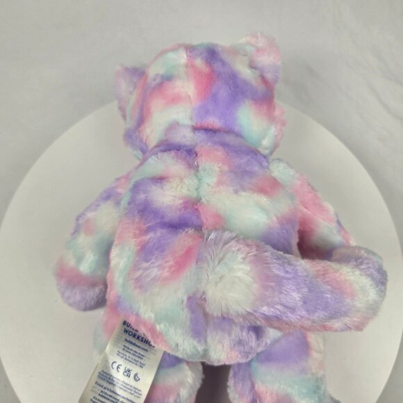 Build a Bear 16” Plush Kitty Cat Pastel Tie Dye Pink Purple Aqua White - Picture 3 of 6